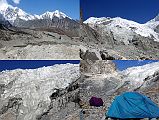 Rolwaling 06 09 Chugimago, Drolambau Icefall And Parchamo, Drolambau Icefall, Campsite - All From Trakarding Glacier